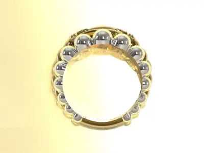 Voluminous Bubble Cluster and Swirl Cocktail Ring model jr00285 3D print model