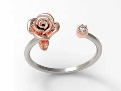 Vintage rose ring 3D print model