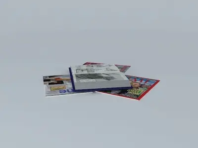 Magazines stack of books on table Free 3D model