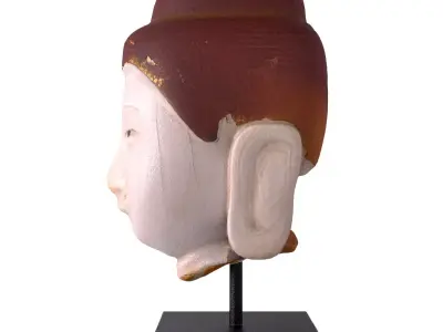 Antique marble Buddha head 3D model
