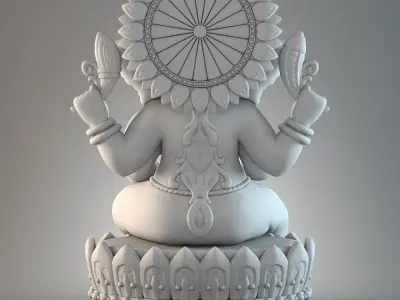 Ganesh hindu statue 3D model