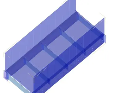 Glass bridge walkway skylight railing steel bridge  3D print model