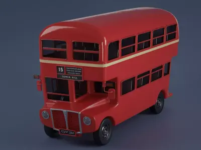 Stylized Double Decker Bus 3D model