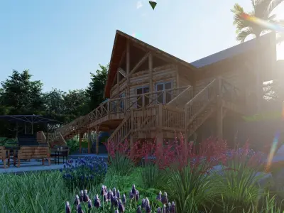 LOG HOUSE 3D model buy