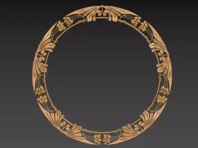 Art Nouveau circle frame 2 3D print model