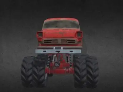 Rusty Van - Monster Truck Low-poly 3D model