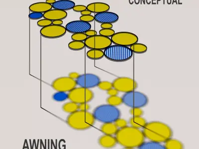 AWNING group of circles Free low-poly 3D model