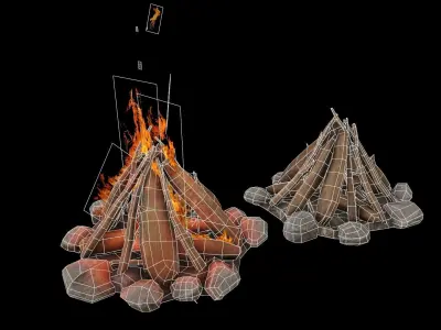 Campfire Free low-poly 3D model
