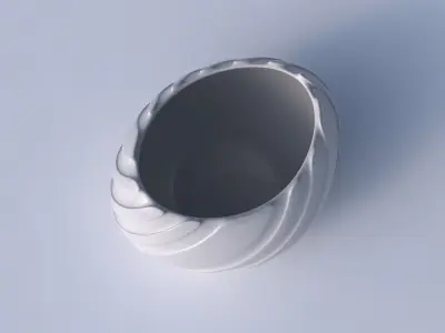 Bowl compressed 2 with twisted smooth ribbons 3D print model