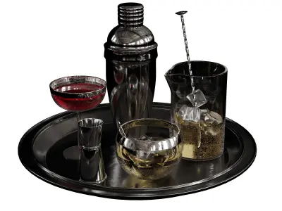 Cocktail decor set 1 3D model