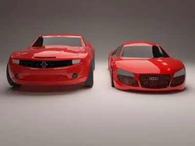 Cars 2 audi Low-poly 3D model