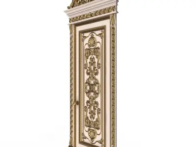 Carved Door Classic 01502 White Low-poly 3D model