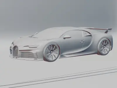 Automotive Studio Scene Low-poly 3D model