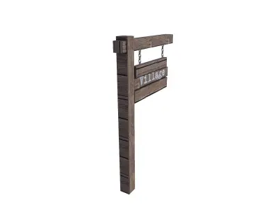 Village Sign Free low-poly 3D model