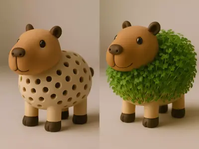 Capybara Sprouter Seed Chia Radish Lentil Germinator toy 3D print model