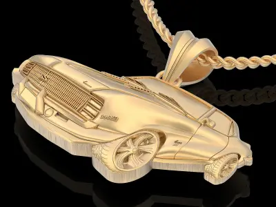 Car pendant silver gold printable jewelry 3D model 3D print model