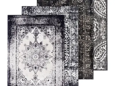 Black classic rugs 3D model