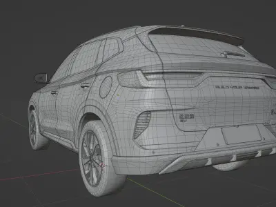 BYD Song Plus EV 2021  low poly 3D model