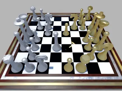 Chess Board Simple Free 3D model