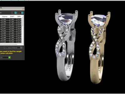 Goldsmith Rad Elegant Jewelry Ring 3D Model  3D model