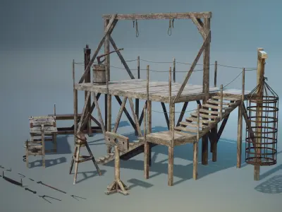 Medieval Torture Pack Low-poly 3D model