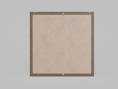 Customizable Wooden Wall Cork Board - Square Classic Pin Board Low-poly 3D model