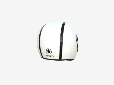 Cartoon Helmet Kart A08 White - Character Design Low-poly 3D model