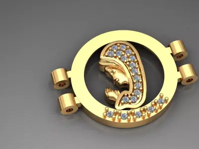 pendant  medallion meda virgin 3D print model