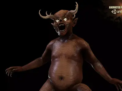 Imp2 low poly deer Low-poly 3D model