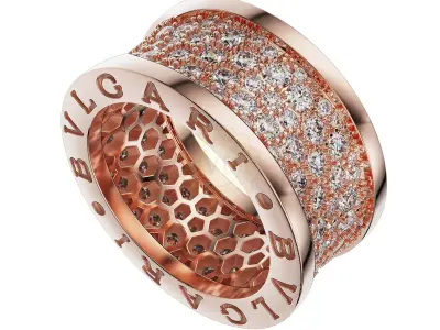 Bzero1 diamond   pave ring 3D print model