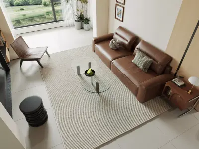 Modern living room dining room interior scenes 126 3D model