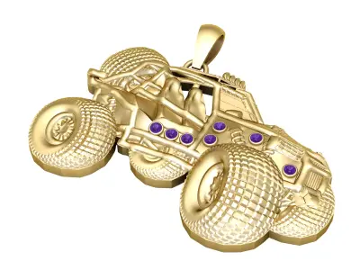 Golden Off-Road Beast Pendant 3D print model