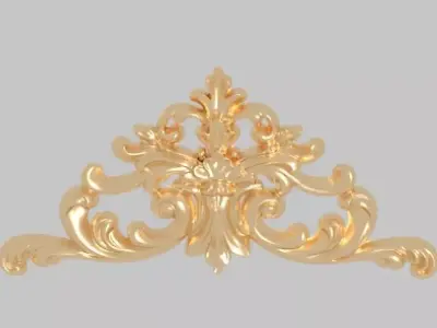 Classic pattern of luxurious gold  woood leaf CNC 3D model 3D model