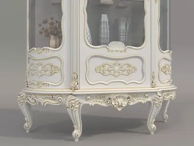Classic Display Cabinet and Decoration 12 3D model