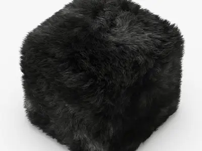 Pure Sheepskin Luxury Foot Stool 3D model