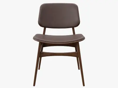 Soborg Chair Model-3052-leather 96 and oak smoked Low-poly 3D model