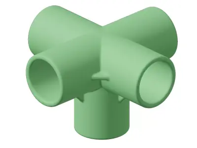 Plastic Five Way Fitting 3D model