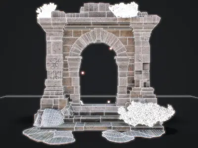 Medieval Arch game ready 3d model Low-poly 3D model