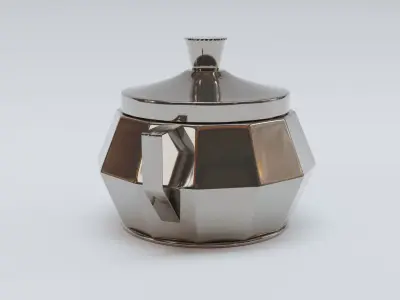  Sugar Bowl Art Deco Silver Plated 1930s Free 3D model