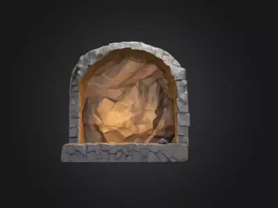 Rocky Grotto Low-poly 3D model