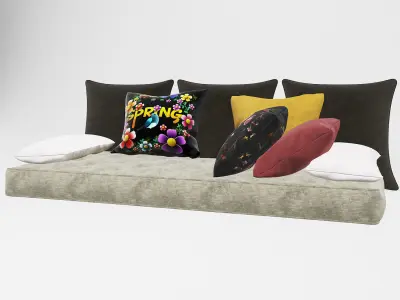 set pillow couch with pillows Free 3D model