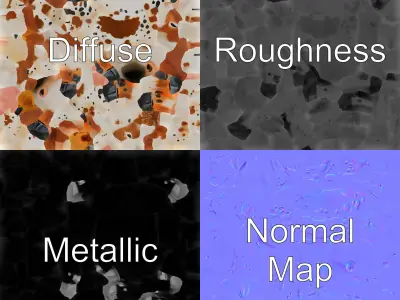 Spotted Cow Grazing Animation Farm model pack Low-poly 3D model