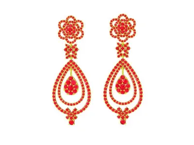 5833 luxury diamond earrings  3D print model