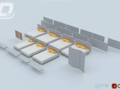 Carita Bed Set 3D model
