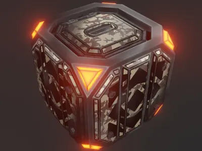 Sci-fi crate Low-poly 3D model