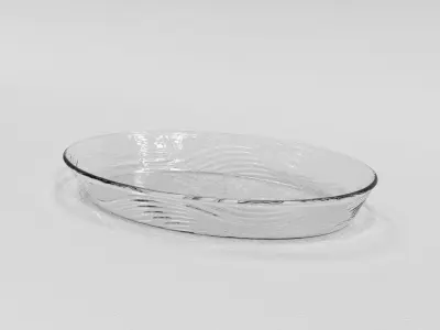 Oval shape plate with hammer texture Free 3D model