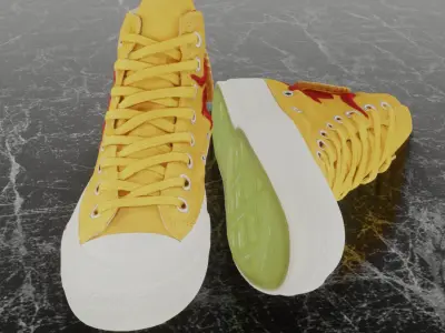 Converse x Kith x Coca Cola Chuck 70 High Top 3D SHOES Low-poly 3D model
