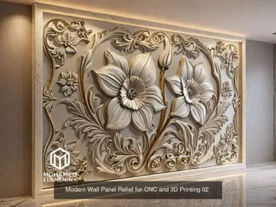 Relief Elegance - 3D Wall Panel Collection Set 10 3D Model Pack