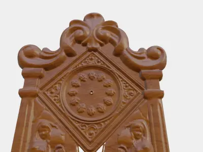 Wooden Clock Decor For Wood Carving 3D print model 4
