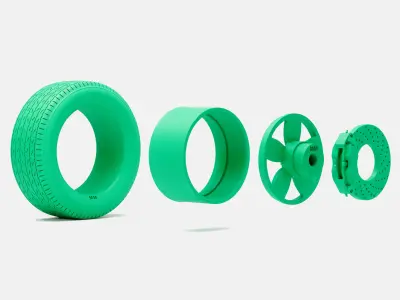 15x8 Daisy Wheel Goodyear Blue Streak 600 Tire 3D print model